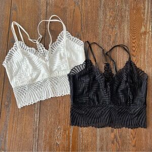 Lace Bralette Set in Black and White